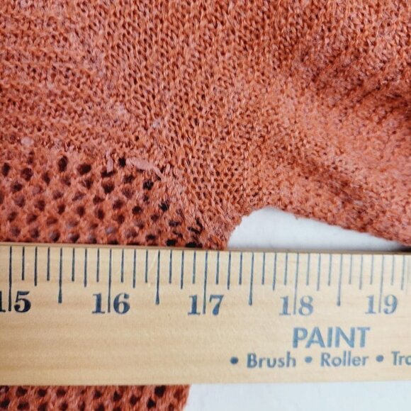 Billabong Sz Med Acrylic Wool Blend Vtg Burnout Sweater Multi Knit Rust Orange - Picture 8 of 8